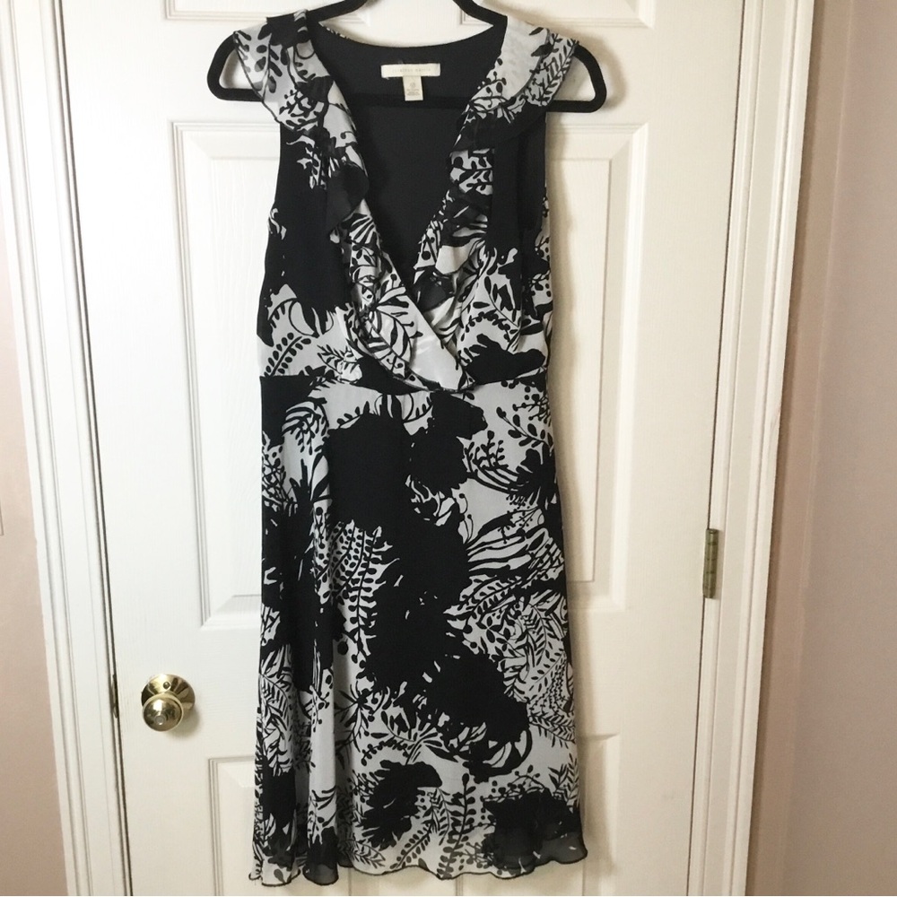 Jonathan Martin Sleeveless Black & White Ruffle Dress - Size 6
